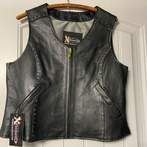 Womens Xelement Leather Riding Vest